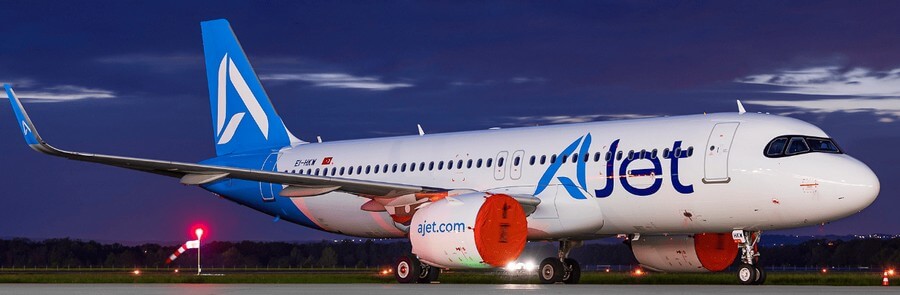 AJet әуе компаниясының Airbus A320 ұшағы
