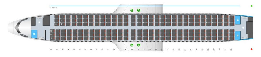 AJet Boeing 737-800 салон схемасы