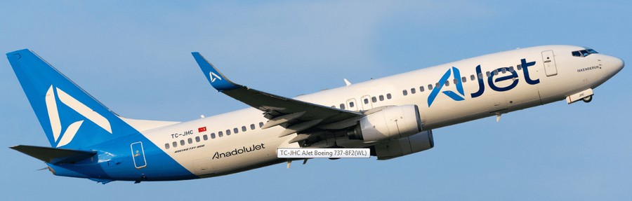 AJet әуе компаниясының Boeing 737 MAX 8